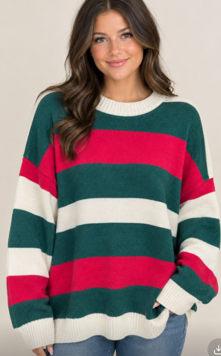 Holiday Stripe OS Sweater