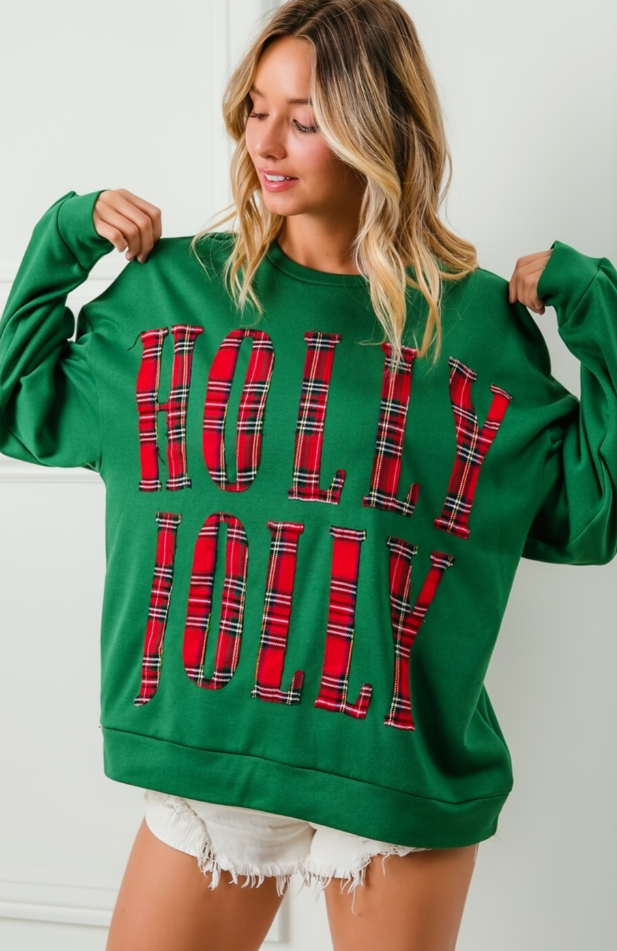 Plaid Holly Jolly Sweatshirt
