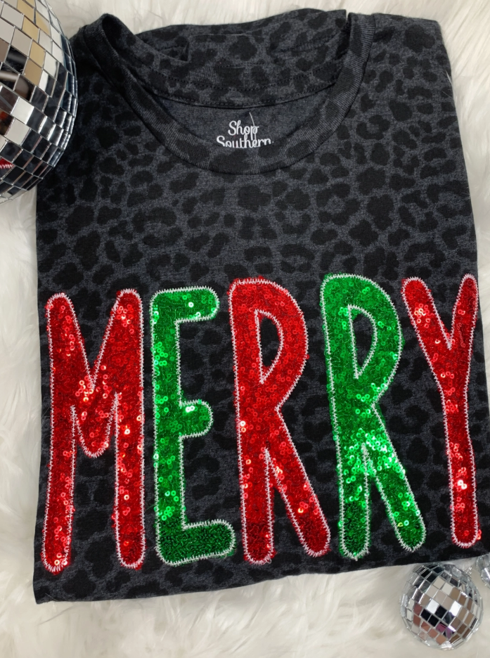 Black Leopard Merry Tee
