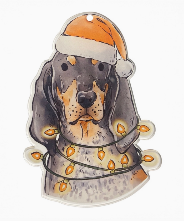 Bluetick Coonhound Face Acrylic Ornament