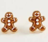 Glitter Gingerbread Man Earrings