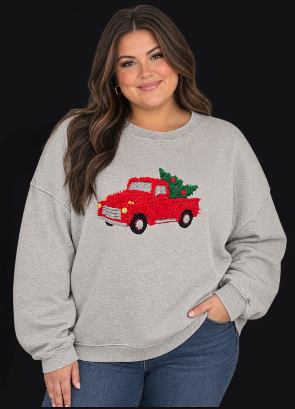 Curvy Red Truck Grey SS