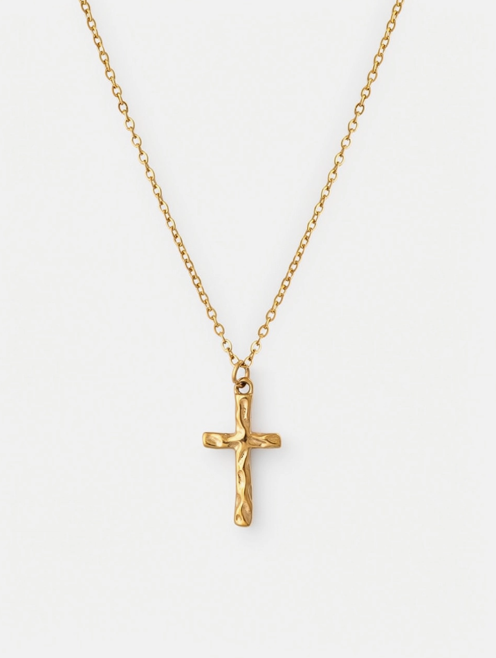 Textured Cross Necklace
