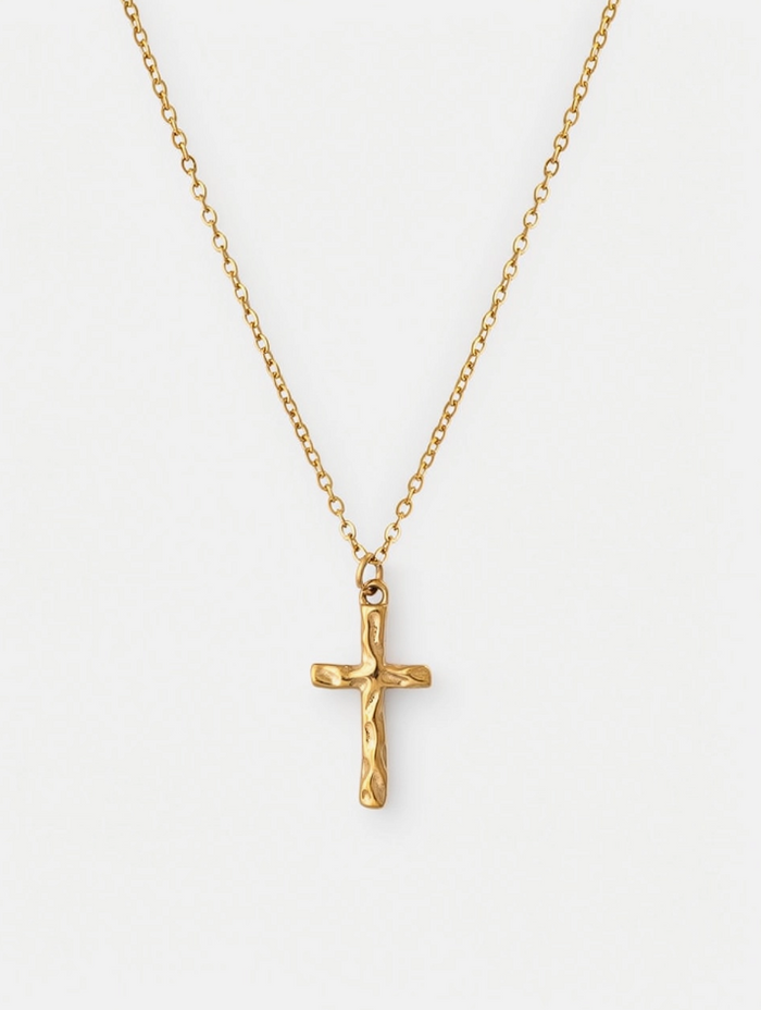 Textured Cross Necklace