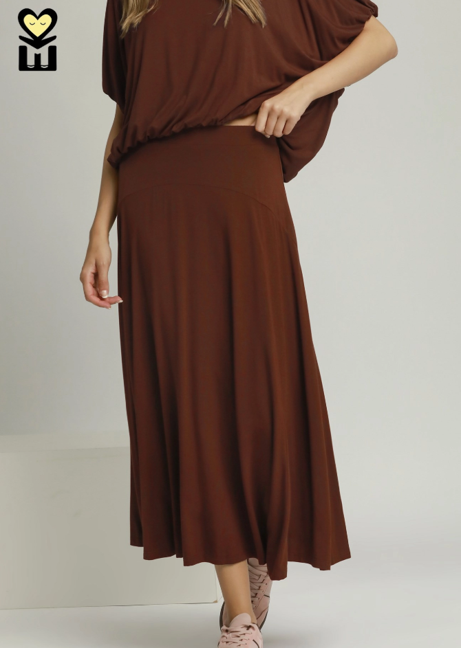 Bamboo Flare Maxi Skirt- 2 Colors!