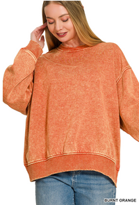 Acid Wash OS Fleece Pullover- 14 Colors!