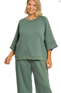 Scuba 3/4 Sleeve 2 Piece Set in DK Forest