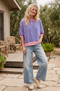 Striped Contrast Trim Knit Top- 2 Colors!