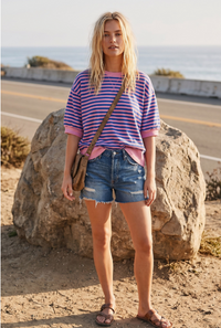 Striped Contrast Trim Knit Top- 2 Colors!