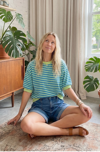 Striped Contrast Trim Knit Top- 2 Colors!