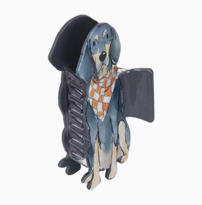 Sitting Bluetick Coonhound Hair Clip