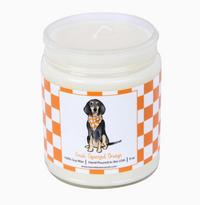 Bluetick Coonhound Checkerboard Candle Fresh Squeezed Orange