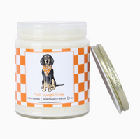 Bluetick Coonhound Checkerboard Candle Fresh Squeezed Orange