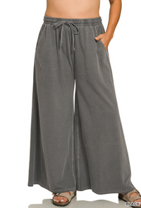 Plus French Terry Pigment Dyed Pants- 3 Colors!
