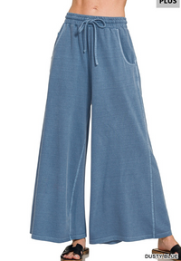 Plus French Terry Pigment Dyed Pants- 3 Colors!