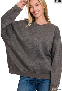 Acid Wash OS Fleece Pullover- 14 Colors!