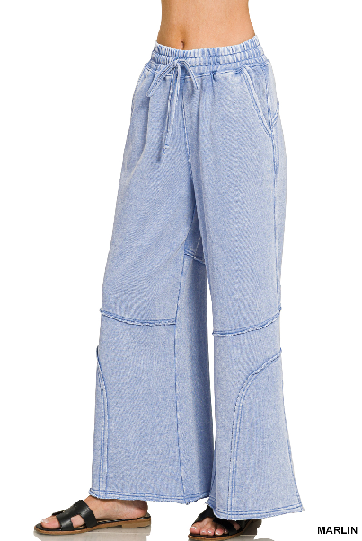 Acid Wash Detail Pants- 3 Colors!