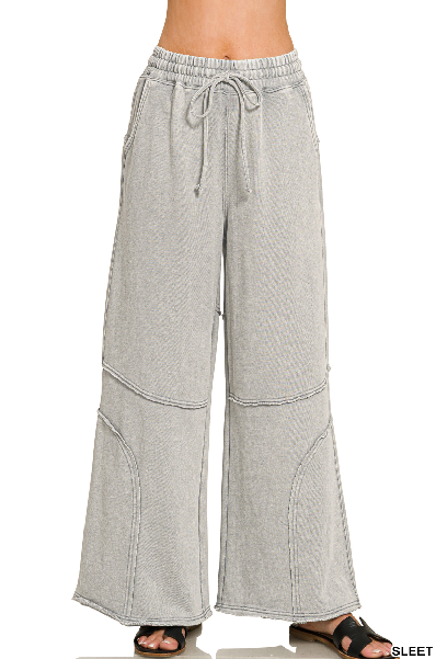 Acid Wash Detail Pants- 3 Colors!