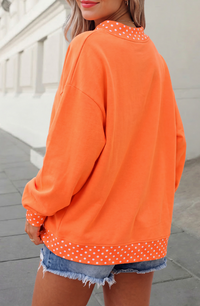 Polka Dot Trim Mock Neck- 3 Colors!