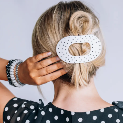 Large Flat Round Hair Clip- 2 Colors