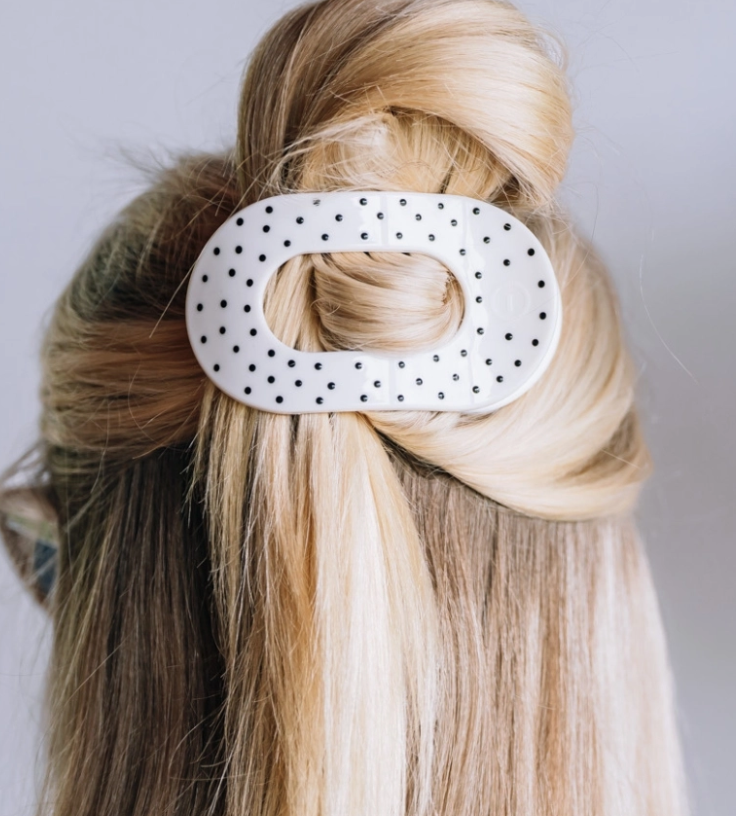 Medium Flat Round Hair Clip- 2 Colors