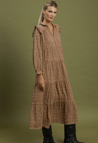 Swiss Dot Tiered Midi Dress- 2 Colors!