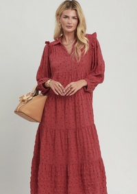 Swiss Dot Tiered Midi Dress- 2 Colors!