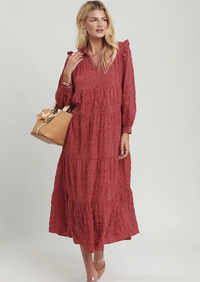 Swiss Dot Tiered Midi Dress- 2 Colors!