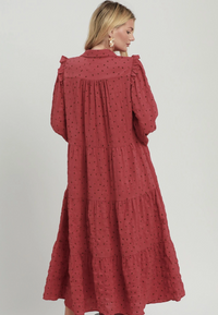 Swiss Dot Tiered Midi Dress- 2 Colors!