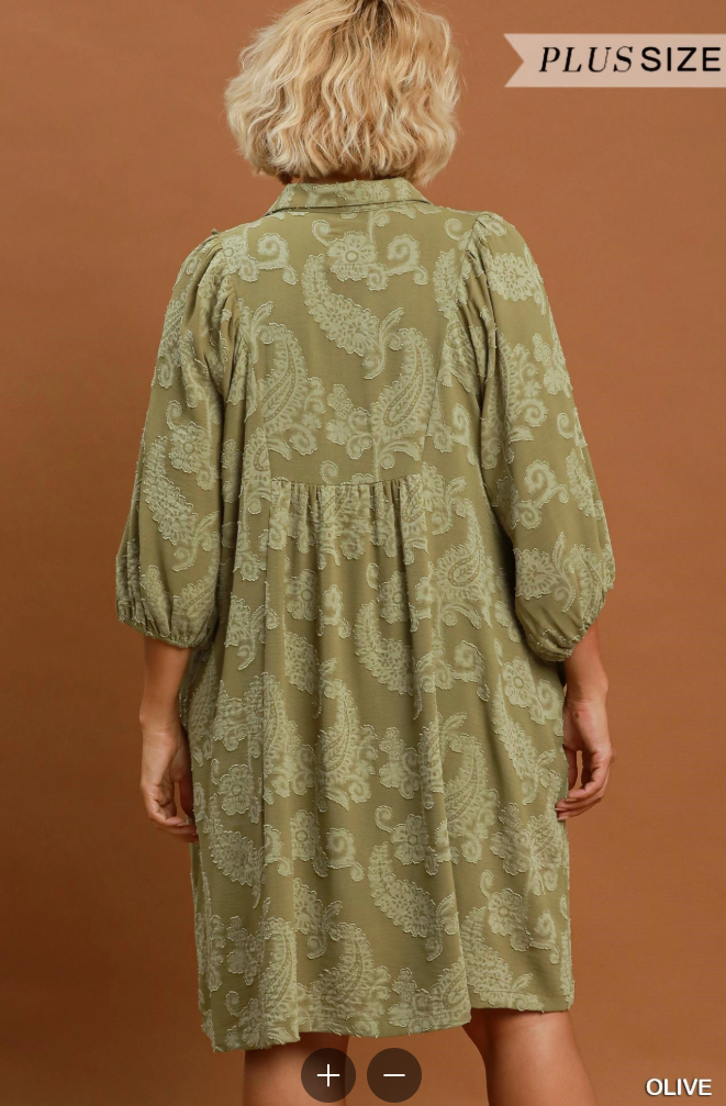 Ruffle Sleeve Dress W/ Scallop Lace Detail- 2 Colors!