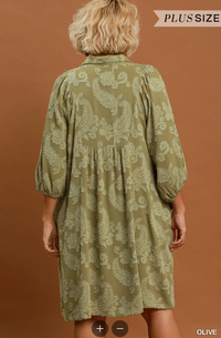 Ruffle Sleeve Dress W/ Scallop Lace Detail- 2 Colors!