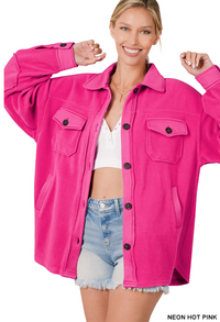 OS Fleece Shacket- 2 Colors!