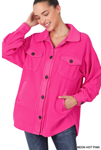 OS Fleece Shacket- 2 Colors!