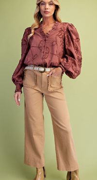 Washed Twill Pants in Khaki