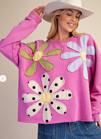 LS Flower Patch Pullover - 2 Colors!