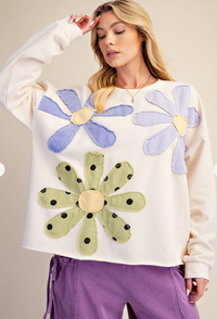 LS Flower Patch Pullover - 2 Colors!