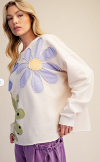 LS Flower Patch Pullover - 2 Colors!