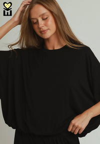 Bamboo Bubble Sleeve Hem Knit Top - 2 Colors!