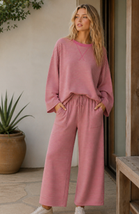 Striped Relaxed Knit Set - 3 Colors!