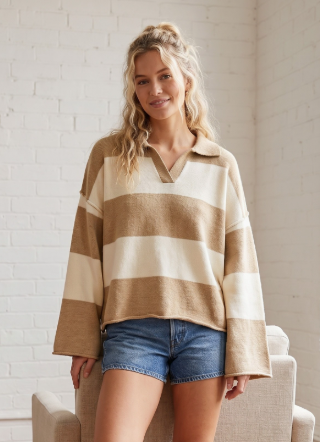 OS Gameday Rugby Stripe Sweater - 2 Colors!
