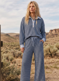 Soft Touch Stripe Set in Blue/Navy