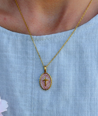 Vintage Rose Cross Necklace
