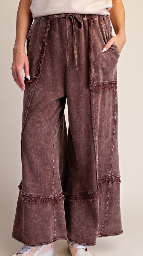 Fray Washed Terry Pants - 3 Colors!