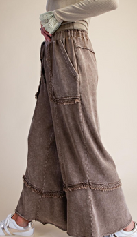 Fray Washed Terry Pants - 3 Colors!