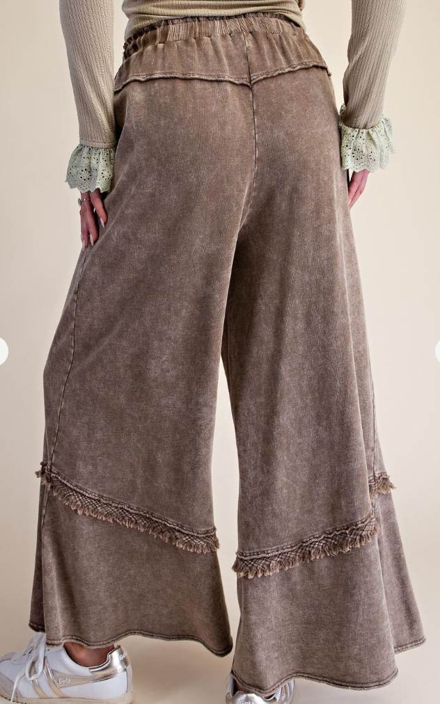 Fray Washed Terry Pants - 3 Colors!