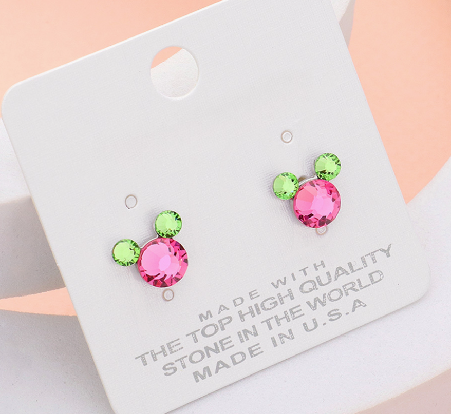 Mouse Character Stud Earrings - 3 Colors!