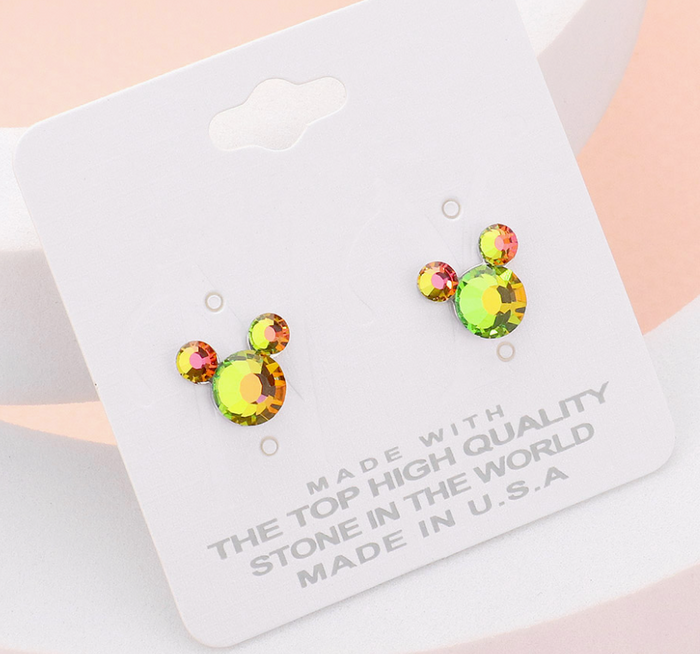 Mouse Character Stud Earrings - 3 Colors!