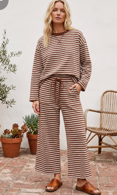 Striped OS Wide Leg Set - 2 Colors!