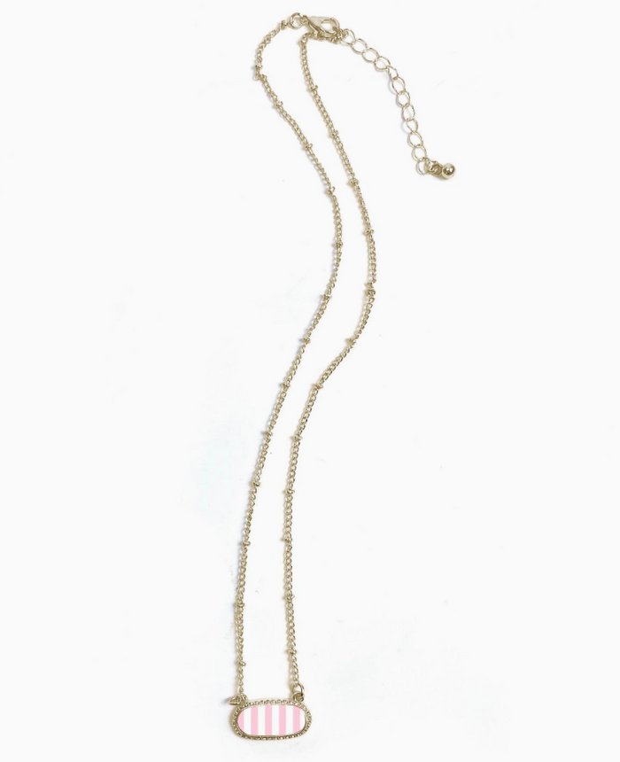 Pink Striped Necklace