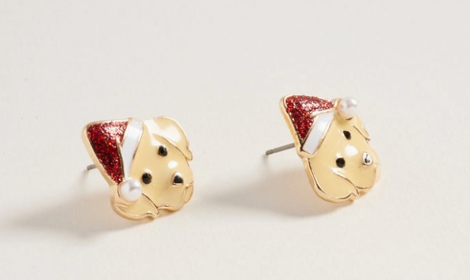 Golden Retriever Christmas Earrings